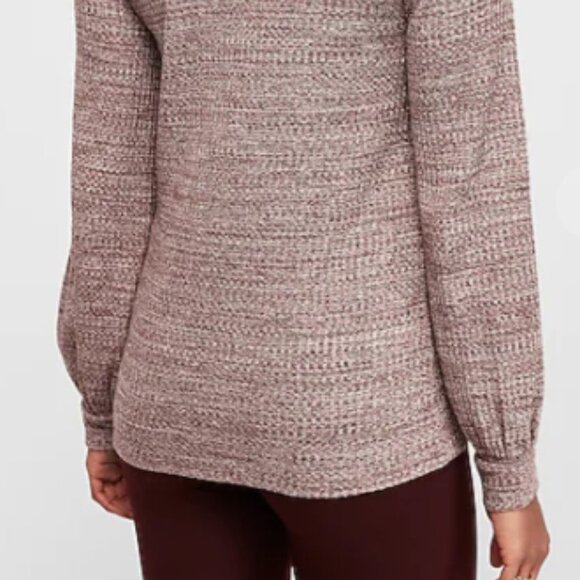 NWT - EXPRESS Gray Waffle Knit Blouson Sleeve Tee - Sz M - Picture 3 of 8